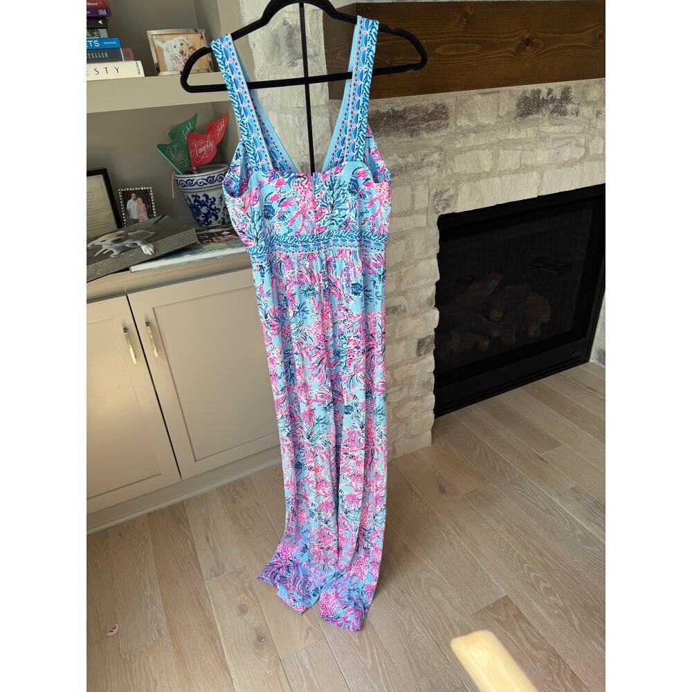 Lilly Pulitzer Women's Celestial Blue Serena V-Neck Maxi Dress Size 6 - Picture 4 of 7